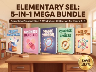 Anxiety Management SEL 5-in-1 Mega Bundle: Emotional Regulation & Coping Tools (Years 3–6)