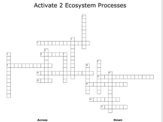 Revision Crosswords for Activate 2 topics with answers