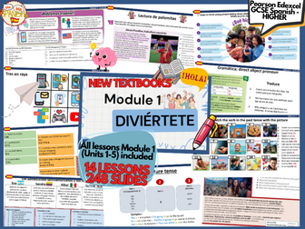 GCSE Spanish new spec 2024 MODULE 1 DIVIERTETE - ALL LESSONS (Unit 1-5) NEW TEXTBOOKS EDEXCEL