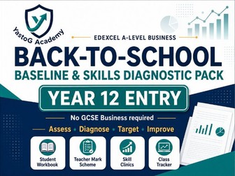 Edexcel A-Level Business Year 12 Baseline Assessment | Entry Diagnostic & Skills Workbook