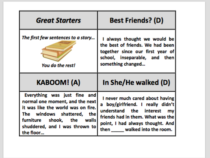story beginnings