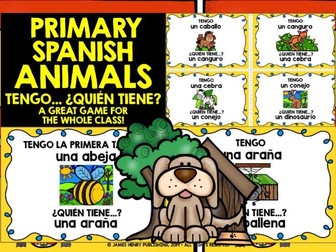 PRIMARY SPANISH ANIMALS I HAVE WHO HAS?