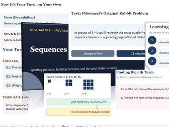 Sequences- A Comprehensive GCSE maths Lesson Pack