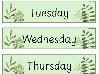 Green Botanical Tray Labels