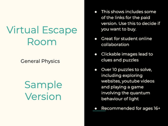 Physics Virtual Escape Room---Sample