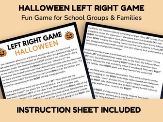 Halloween Left Right Game - Printable Classroom Or Home Activity