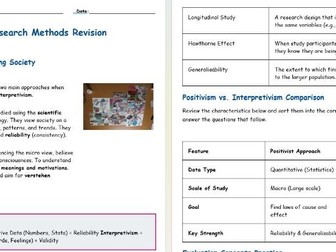 Cambridge IGCSE Sociology Research Methods Revision Booklet