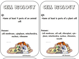 National 5 Biology Cell Biology quiz cards