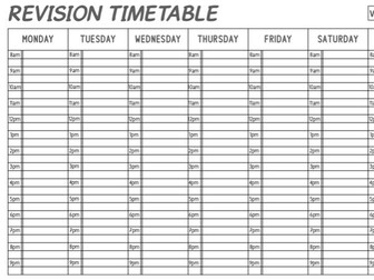 Printable revision & exam timetable