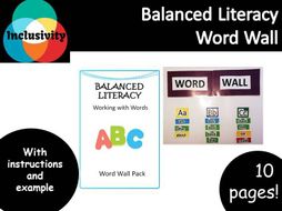 word wall working with words balanced literacy inclusivity by