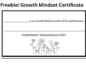 Growth Mindset Certificate