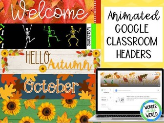 Autumn themed Google Classroom animated headers