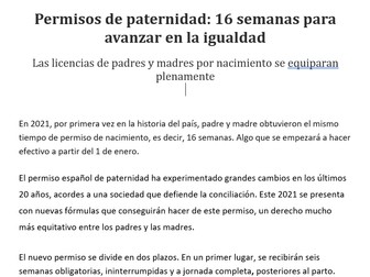 Permiso de paternidad worksheet