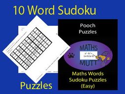 pooch puzzles maths words sudoku puzzles easy by mathsmutt