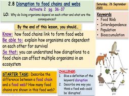 Disruption to food chains and webs KS3 Science | Teaching Resources