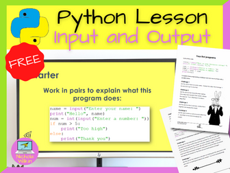 Python Input and Output Lesson