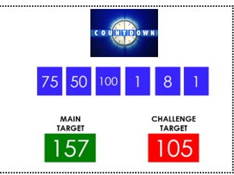 Maths fast finisher countdown cards