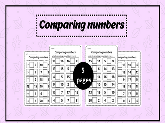 Comparing Numbers 1-20- Comparing Numbers activites.