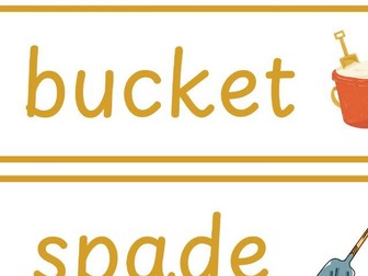 Vocabulary for display in sand area