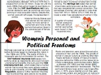Women's Personal and Political Freedoms
