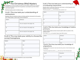 Christmas SPaG Mystery Game – KS2 Grammar, Punctuation & Spelling Clue-Solving Missions -Google Docs