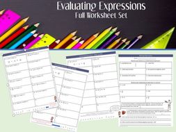 Evaluating Expressions Worksheets | Teaching Resources