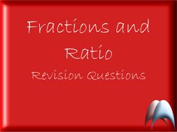 Fractions and Ratio Revision Questions