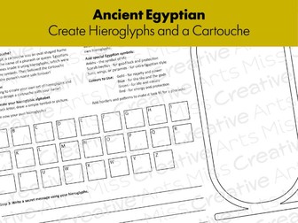 Ancient Egyptian Hieroglyphs and Cartouche