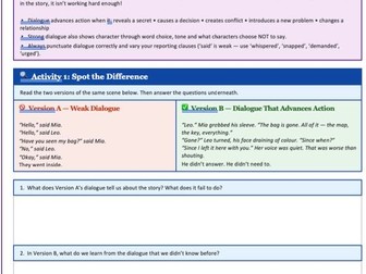 Year 6 Writing: Use Dialogue to Advance the Action