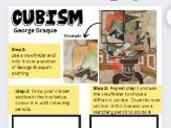 Cubism / Georges Braque viewfinder worksheet extension task