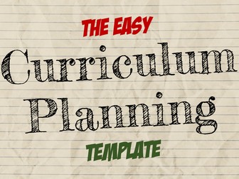 Curriculum planning template