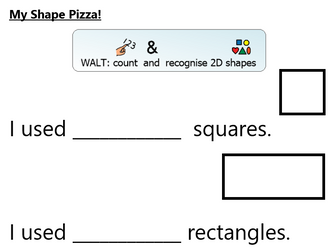 2D shapes pizza activity