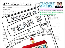 Year 2 End of Year Memory Work Book. Transition. *PLUS free Certificate templates*