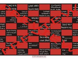 Present Continuous Tense Checker Board Game