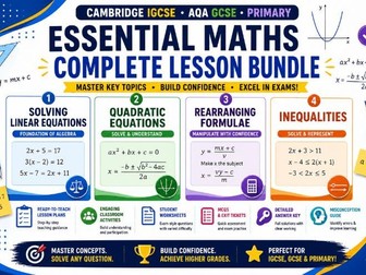 Algebra Bundle: Linear & Quadratic Equations, Rearranging Formulae, Inequalities | IGCSE 0580 GCSE