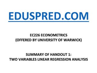 EC226 Econometrics (Summary Handout 1)