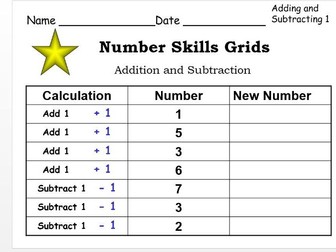 60 Addition and Subtraction Number Skills Grids (numbers 1 - 100)