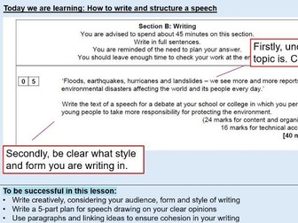 AQA Q5 Speech planning, structure CARS