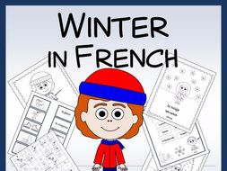 French Winter Vocabulary Sheets, Worksheets, Matching & Bingo Games