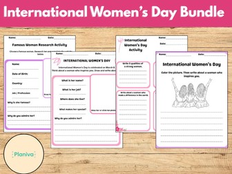 International Women’s Day Bundle | Writing, Research & Reflection Activities | March 8