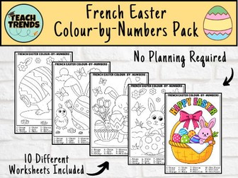French Easter Colour-by-Numbers Pack – MFL Spring Activity
