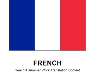 French: Year 10 Summer Revision Translation Pack
