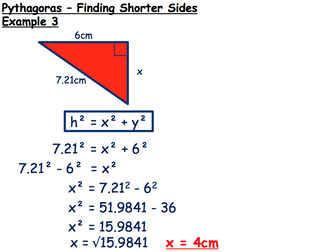 Pythagoras - Finding the shorter side