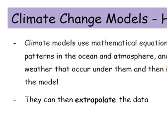 Edexcel IAL Unit 4 Models of Climate Change