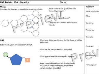 Edexcel 9-1 GCSE Science CB3 Revision Mat