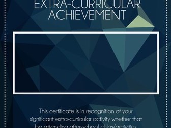 Extra Curricular Achievement certificate