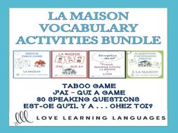 GCSE FRENCH: La Maison - Vocabulary Speaking Activities BUNDLE