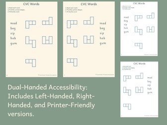 Free! CVC Shape spelling