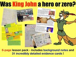 King John Interpretations - 6 page lesson pack