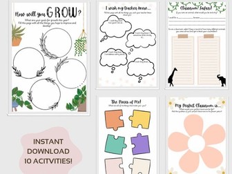 Transition Activity Pack | Fun & Engaging Icebreakers, Growth Mindset Activities, Back to School